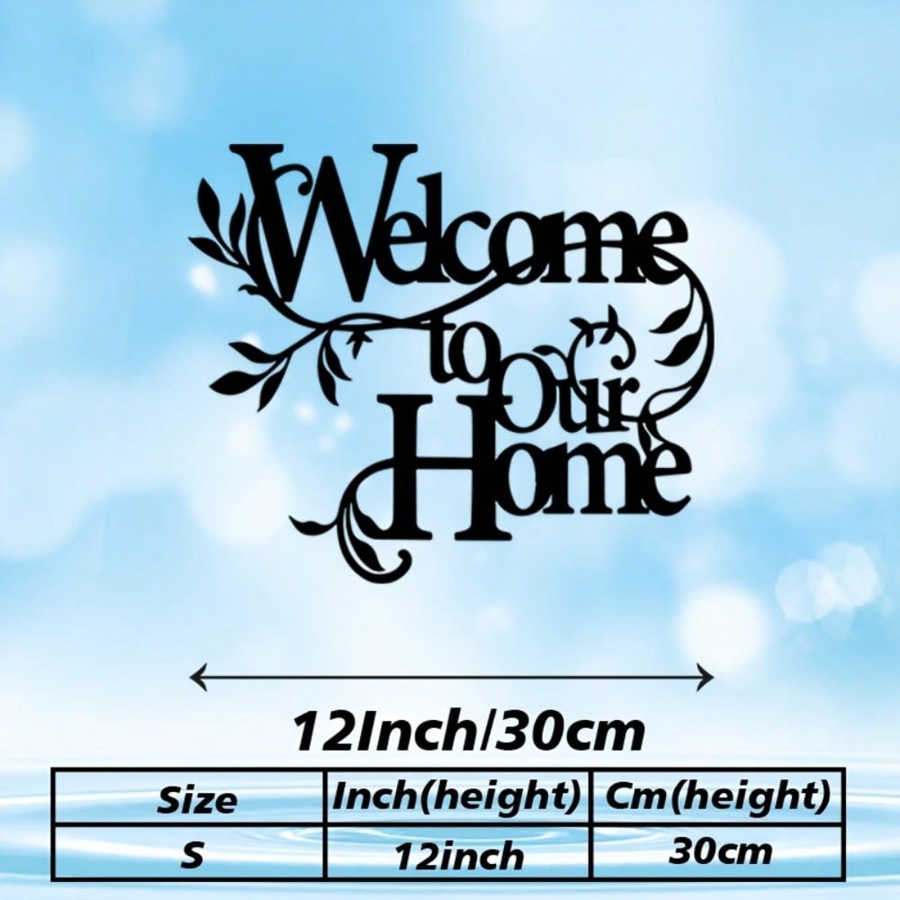 Welcome To Our Home Metal Sign, Floral Letter Home Wall Decor