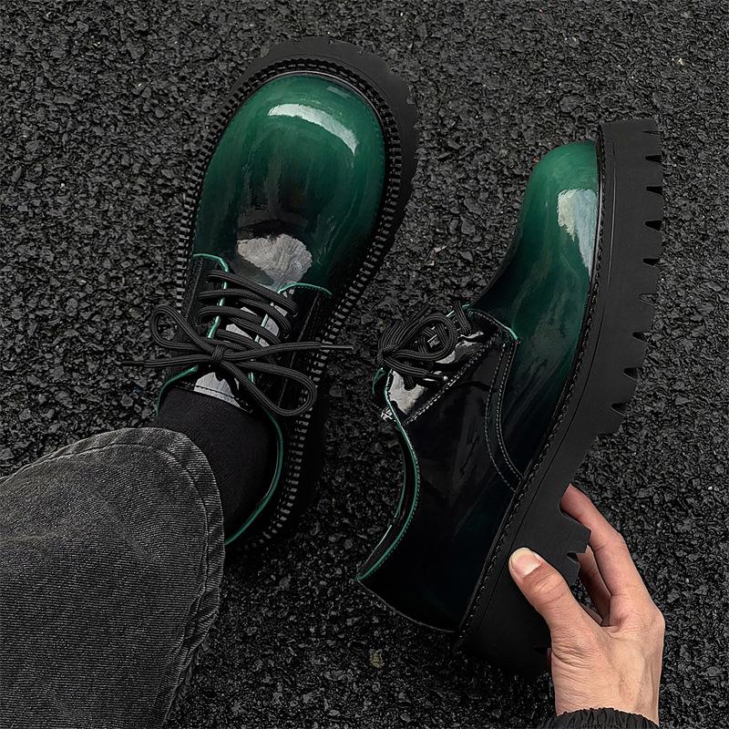 

Черные Универсальные Тупоносые Повседневные Кожаные Туфли для Мужчин и Пар - Модная Осенне-Зимняя Мода (66505-J) Size 38