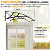 Entrance Door Canopy, Exterior Awning, Polycarbonate, Aluminum Profile, 110 x 60 cm, Transparent