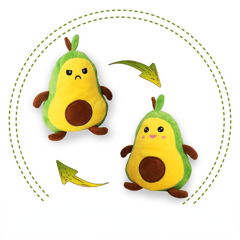 Reversible Avocado Plush Toy Soft Fruit Pillow Doll for Baby Girl Birthday Christmas Gifts