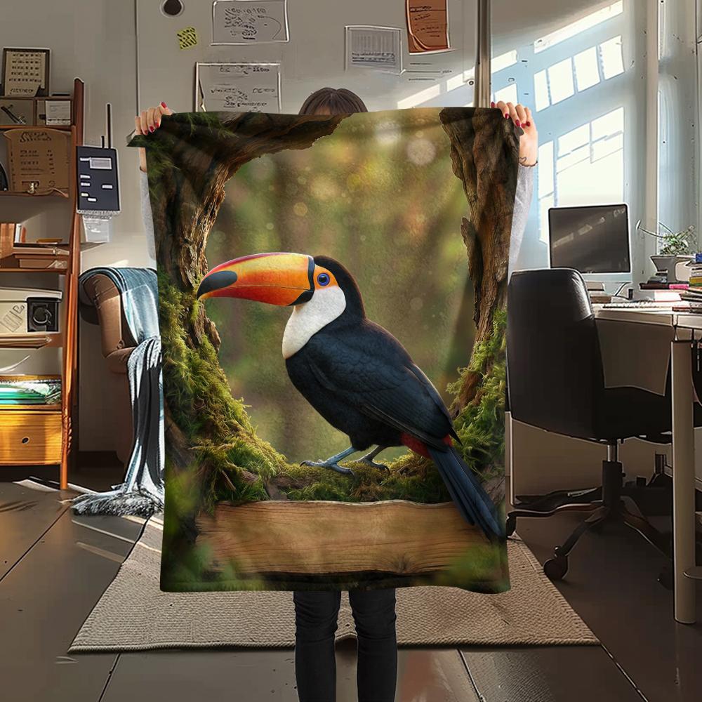 Forest small animals Print Flannel Blanket,High quality Comfortable for All Seasons,Home Decor,Warmth and Comfort,Perfect for Christmas Gifts