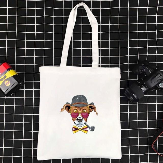 Wiederverwendbare Tragetaschen, faltbare Einkaufstasche, umweltfreundliche Handtaschen, neue große Einkaufstasche, Hundemuster, Damen-Einkaufstasche