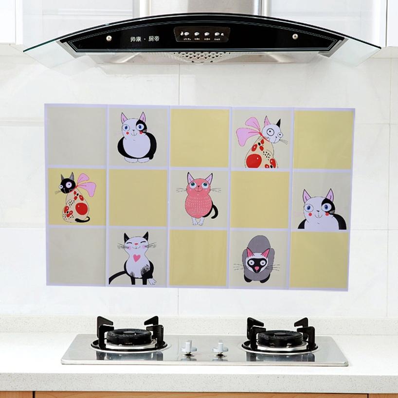 1 Pcs Kitchen Film Wall Stickers Waterproof And Oil Resistant High Temperature Ceramic Tile Stickers