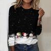 2025 Høst & Vinter Dame Ny Casual Rund Hals Langermet Topp 3D Julemønster Ideell Halloween Julegave