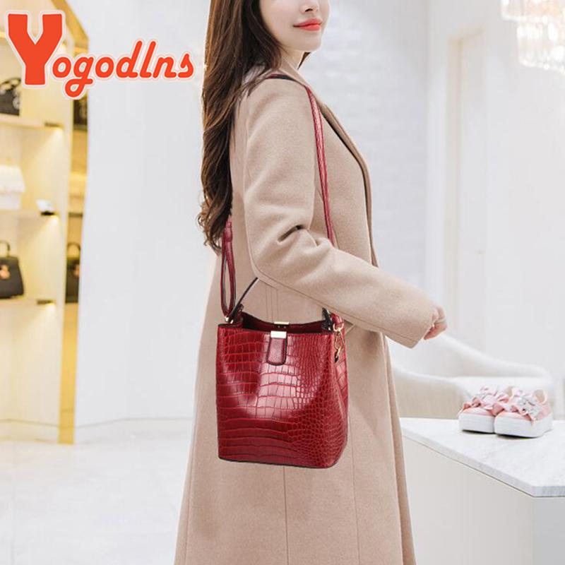 Yogodlns Retro Torebki typu kubełek z krokodylem Damska torebka krokodyl Duża pojemność Torba crossbody Torba na ramię listonoszka Portfel na telefon