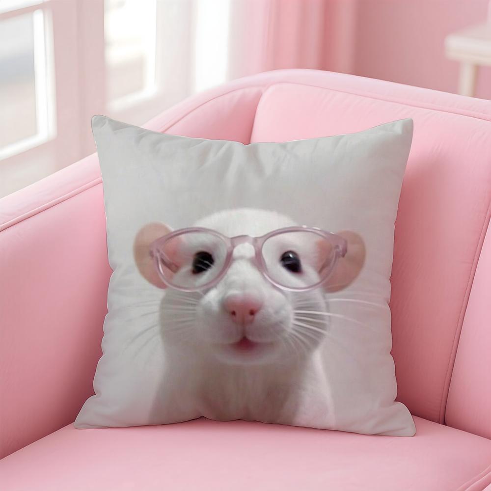 Kwaii Anime Niedliche Maus Kissenbezug Kissenhülle Kurzer Plüsch Verdeckter Reißverschluss Raum Sofa Kissenbezug