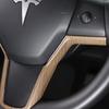 ABS Pear Wood Steering Wheel V-Shape Frame Trim Cover For Tesla Model 3 Y 17-21