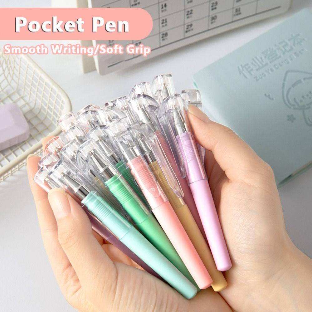 Morandi Color Pocket Pen Refillable Sign Pen Quick-drying Ballpoint Pen  Gift