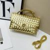 High-end Light Luxury Handbag Authentic Leather Hand-woven Bag 2025 Fashionable Cowhide Square