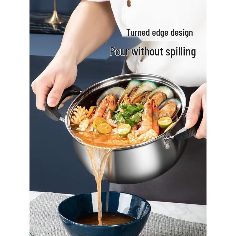 

COOKER KING 304 Stainless Steel Soup Pot with Steamer (20cm)