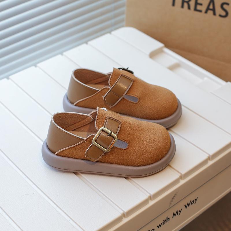 New Boys Casual Shoes Children Fashion Buckle Round-toe Britain Style Girls Loafers Versatile Breatheable Kids Unisex Shoes