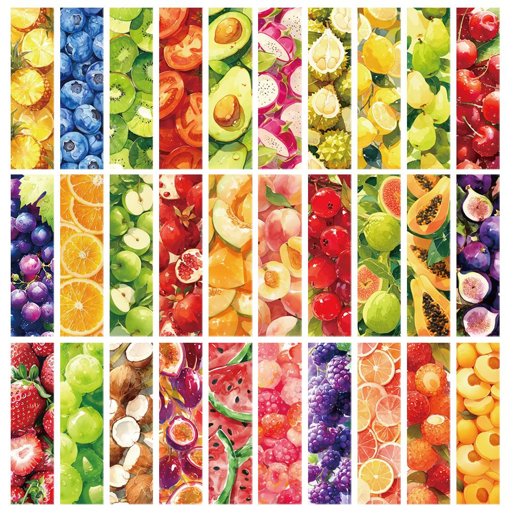 

30PCS Colorful Fruits Bookmarks Skateboard Personalized Supply DIY Luggage Cartoon Graffiti Durable Living Room Decoration