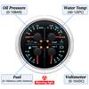 ZMFJH 7 Color Light Multi-Meter 4IN1 Oil Pressure+Water Temperature+Fuel Level Gauge+Voltage with Alarm Sensor Auto Car Boat 12V