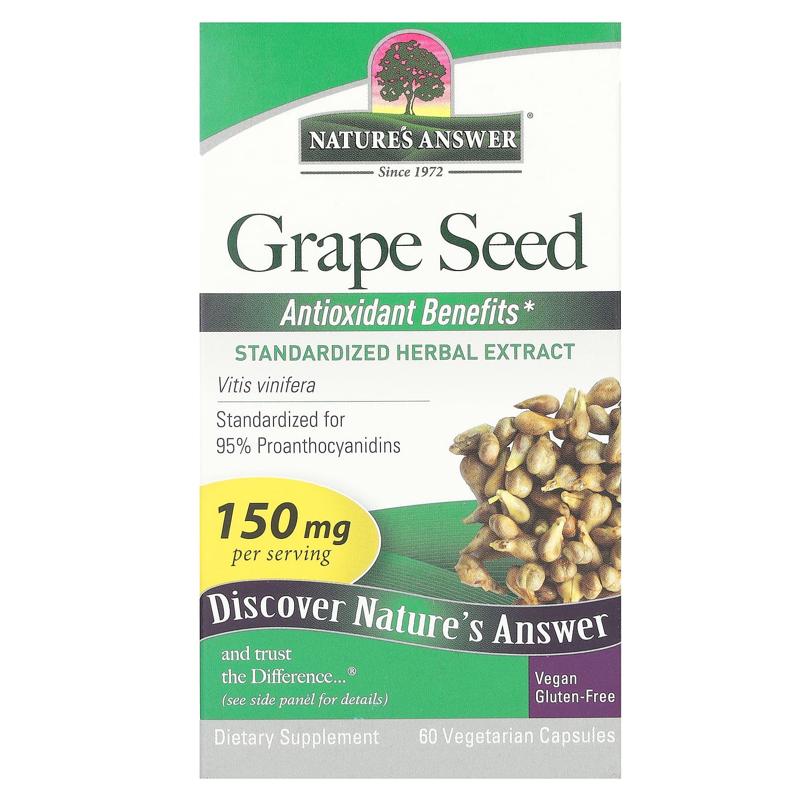 

Nature S Answer, Grape Seed, 150Mg, 60 Veggie Caps