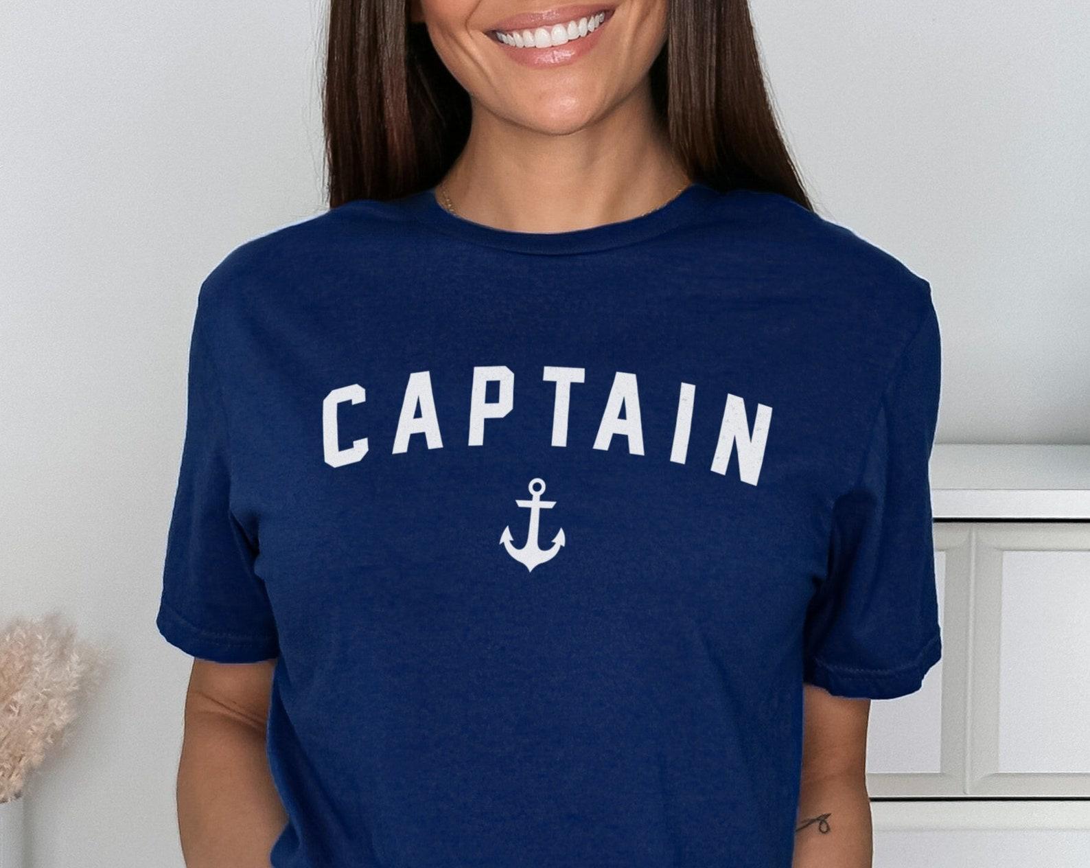 Navy Captain Shirt, Anchor Sailing T Shirt, Nautical Graphic Tee, Gift for Boat Lover 3XL