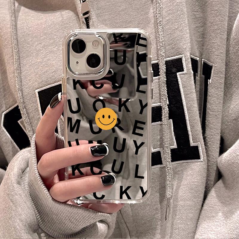 Handyhüllen für iPhone 11 13 XR 15 Pro Max 12 14 Pro Max Hülle iPhone 16 XS Max Spiegel Schutzhülle Mirror Exquisite Cartoon Wasserdicht