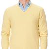 Polo Ralph Lauren Embroidered V-Neck Long Sleeve Knit Sweater Men Sweater Yellow MNPOSWE16820295-700