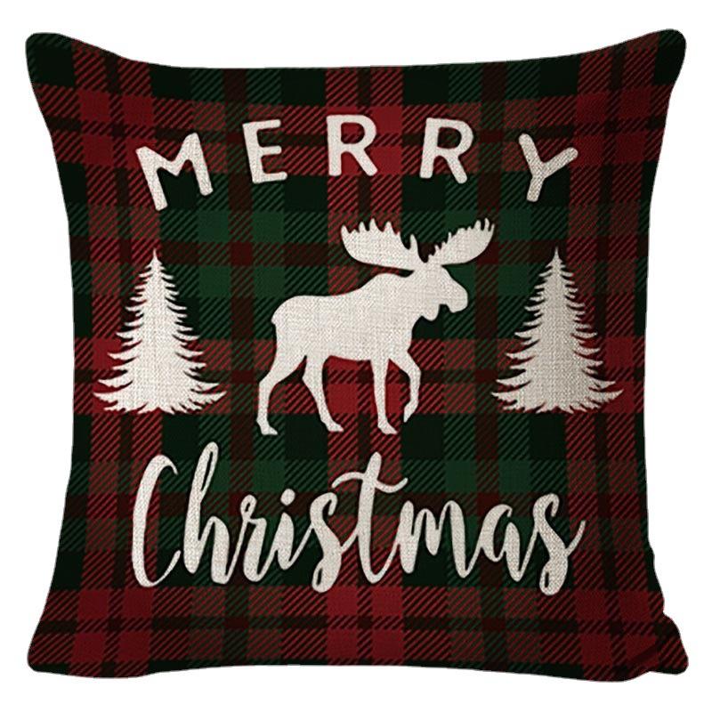 New Christmas Pillowcase Cushion Car Waist Protector Bedside Pillowcase Christmas Linen Pillowcase