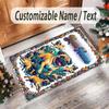 Pug Theme Crystal Velvet Floor Rug Personalized Custom Name Text Warm Carpet Home Decoration