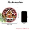 Wooden Christmas Sign with Gingerbread Man Pattern - Navidad Welcome Sign for Front Door Wall Hanging Decor - Ideal Christmas Ornament