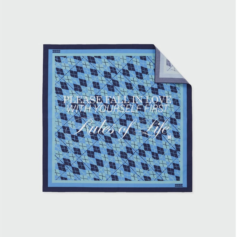 EENK Argyle Pattern Bandana (55cm x 55cm) - Blue