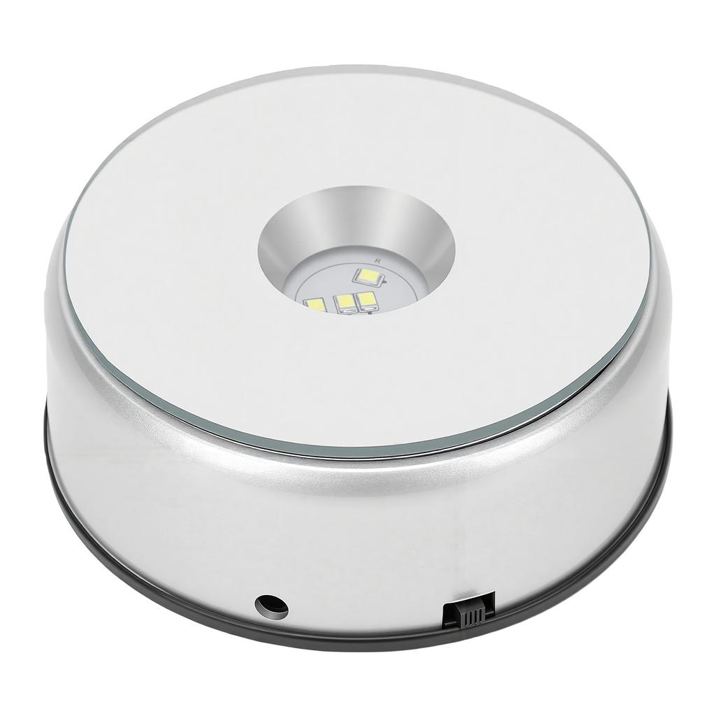 7 LED Display Turntable Base 7 Colorful Light Rotating Display Stand for s Glass Art