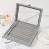Durable Ring Tray Soft Display Case Storage Box Velvet Ring Box Jewelry Organizer