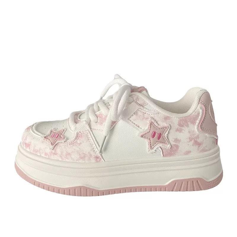 Wasteland Wind Spring and Autumn New Canvas Shoes Pink Shoes Platform Niche Sports Board Shoes