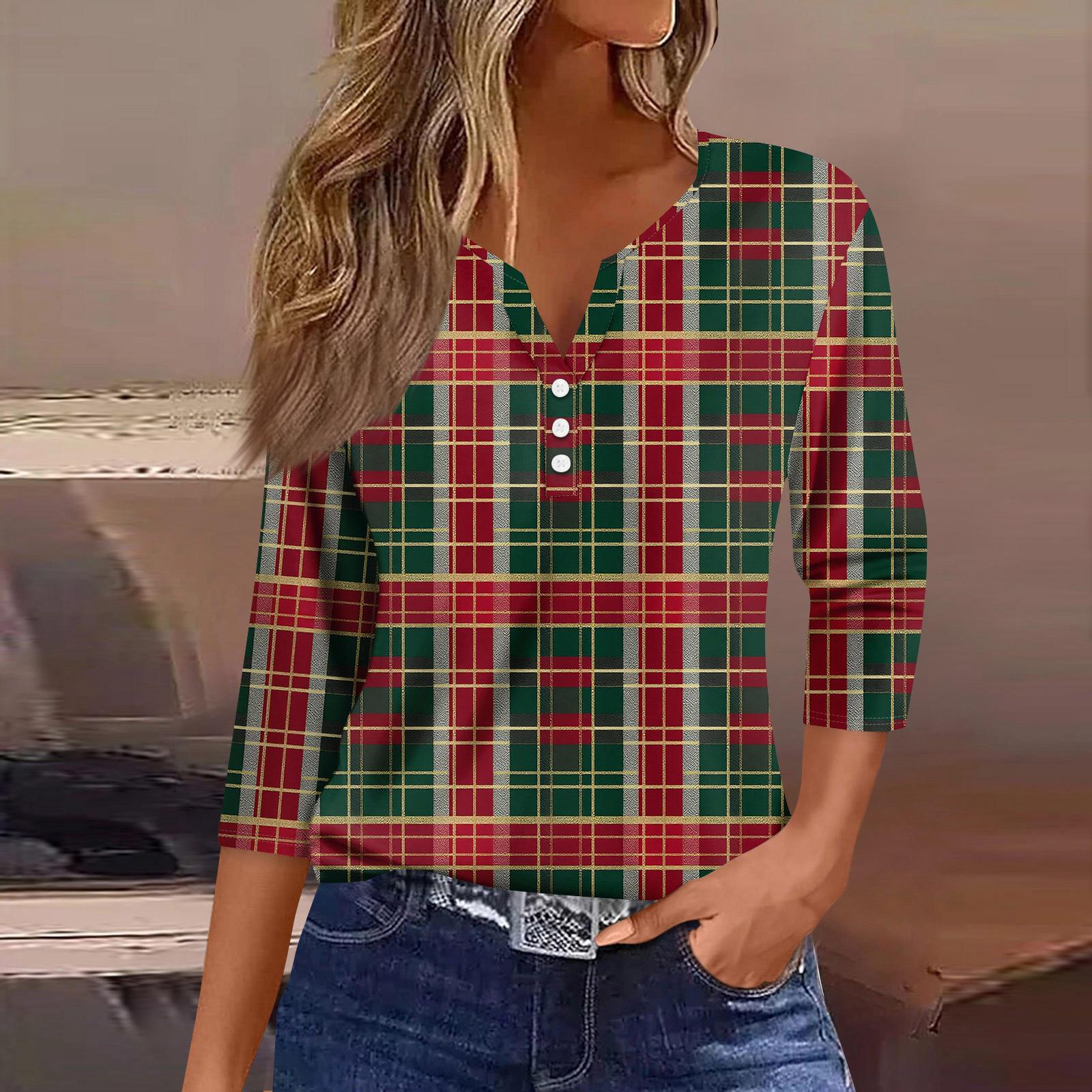 

Женская мода повседневная футболка с рукавом три четверти и V-образным вырезом с цветочным принтом XL