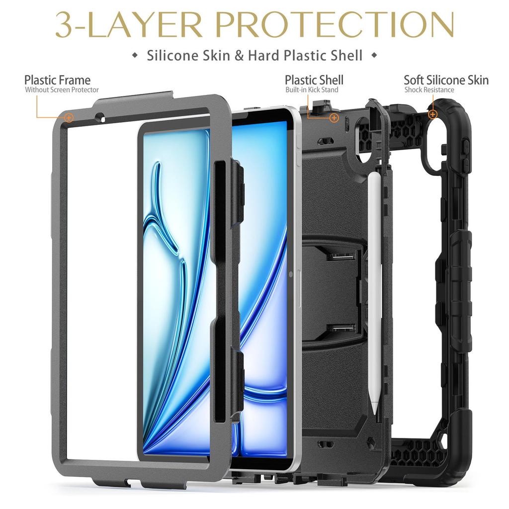 Protective Case for iPad Air11 M2 A2902 (2024) with Magnetic Pen Slot