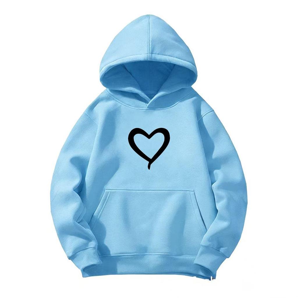 Unisex Kinder Gemütlicher Herz-Fleece-Hoodie - Lässiges Herbst-/Winter-Mode-Sweatshirt