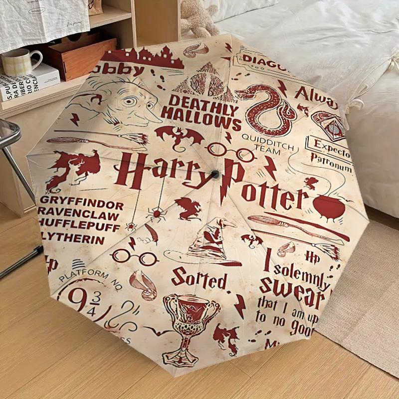 1PC Harry Potter Diagon Alley Umbrella-8-Rib Reinforced, Automatic Open, Lightweight & Durable, Cute Fashion Accessory for Outdoor, D2657