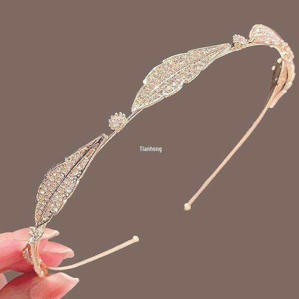 Women's Retro French Rhinestone Leaf Headband Hair Accessory