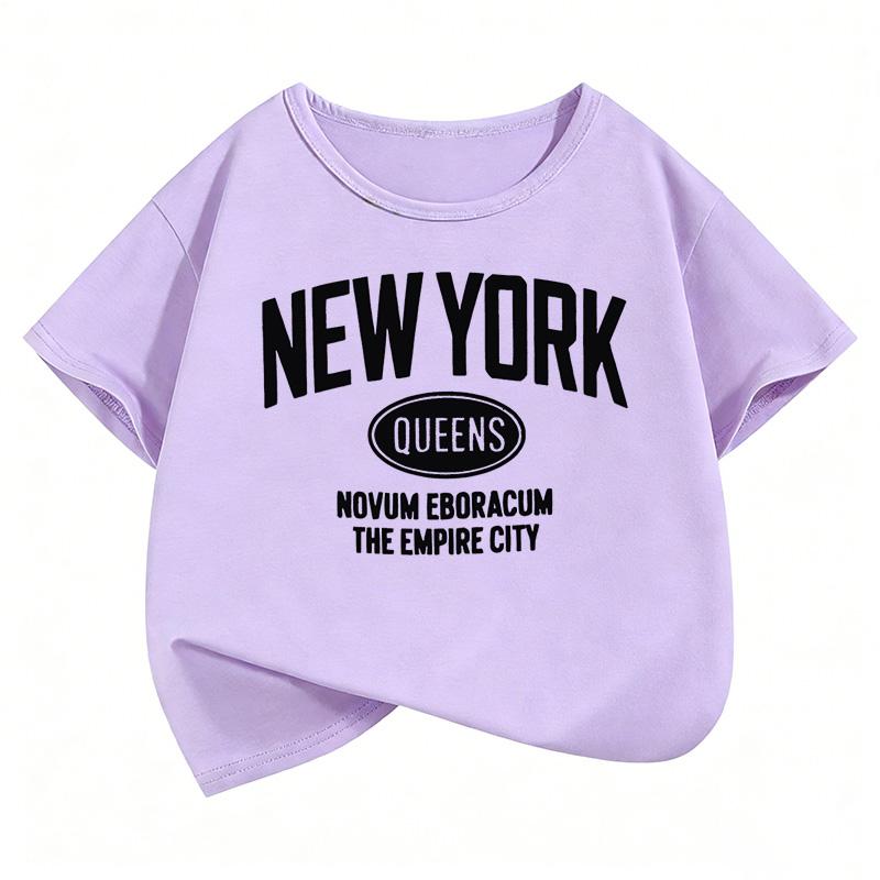 New York Fashion Letter Design Funny T Shirts Kids Children's T-shirt Boys Girls Summer Spring Casual Top Tee Shirt