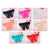Sexy Crotchless Floral Lace See-through Panties Women Bowknot Briefs Underwear