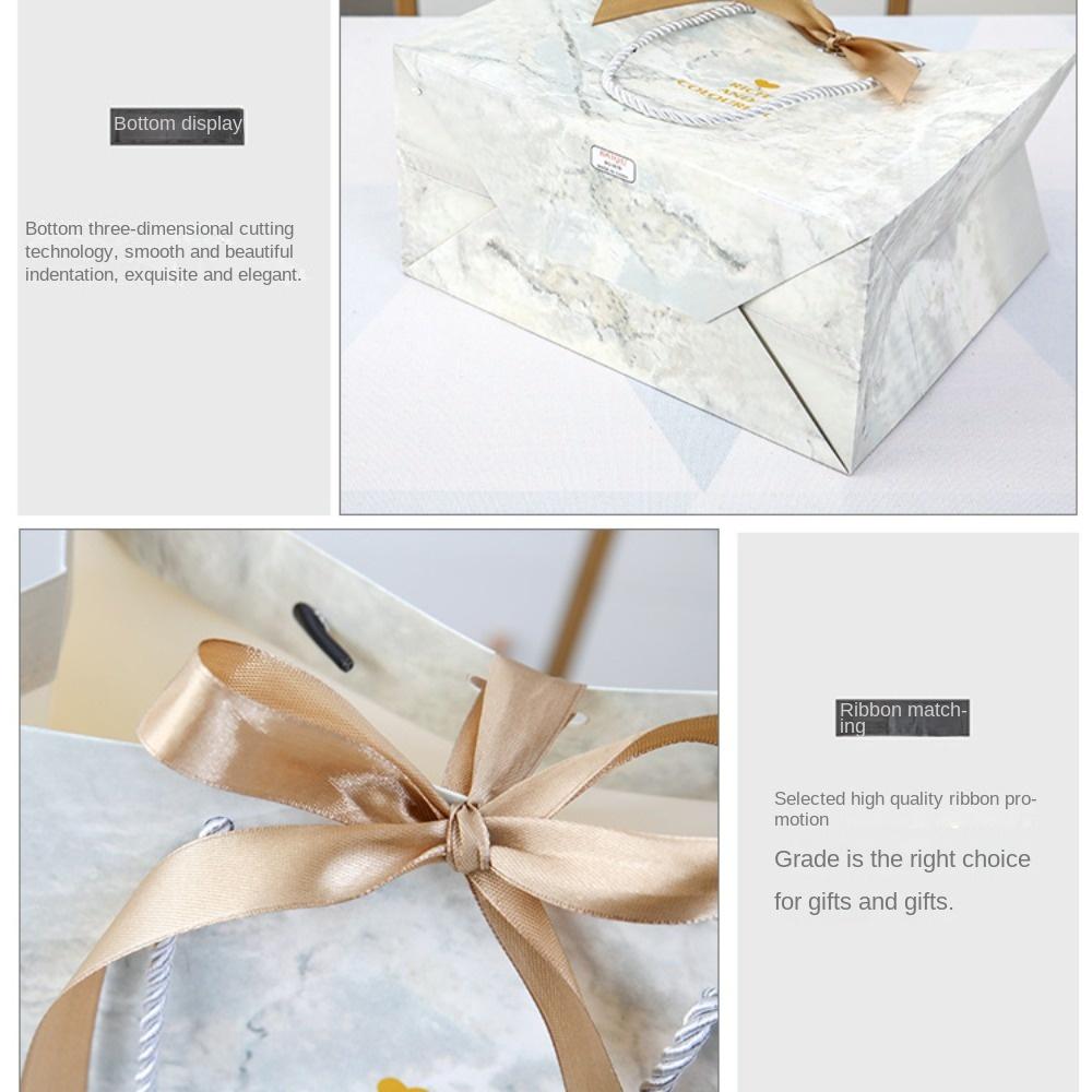 Multi-size Marble Pattern Paper Bag Large Capacity Handhold Paper Bag Creative Gift Bag  Gift