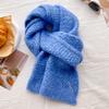 Knitted scarf with wool thread for women's autumn and winter gray thickened long male student couple scarf shawl