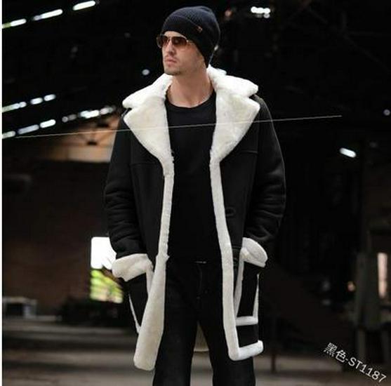 Men's Shearling Faux Leather Overcoat - Winter 2021 Collection