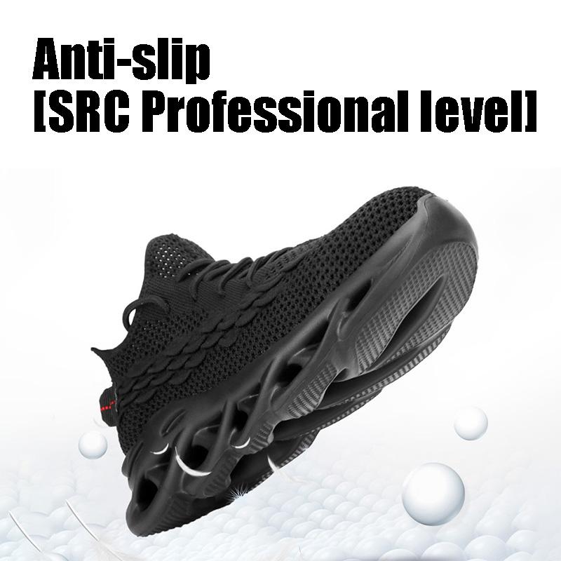 Arbeidsforsikring sko flyvevd pustende stålhode om sommeren. Anti-knusende og anti-piercing isolasjon arbeidssko