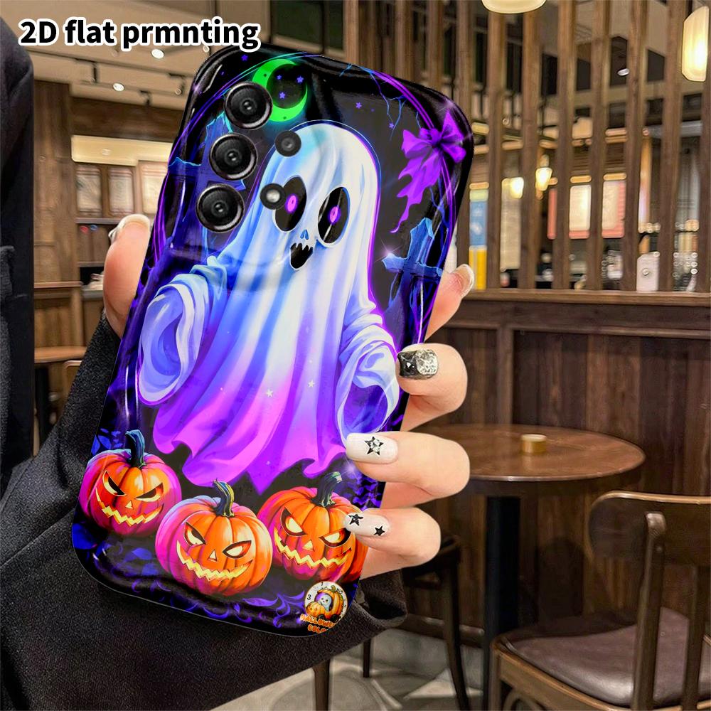 Phone Case: 2D Flat Samsung Galaxy A34 A35 M05 M06 S20 S22 S21 FE Plus 5G Protective Case, Ghost Poster, Christmas and Halloween Gift