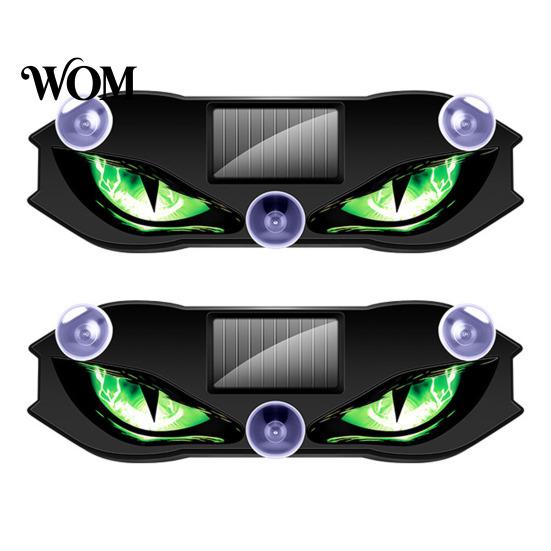 Vibration Sensor Car Light Solar Devil Eyes for Windshield, Window Warning Sign with Three Smart Modes, Custom Exterior Decoration LED Digital Panel,