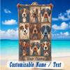 Dog Theme Beach Towel Personalized Custom Name & Text Soft Quick Dry Beach Towel for Swimming Travel