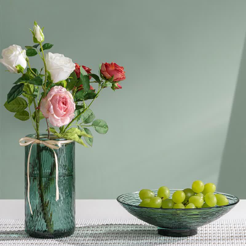 BAILOCK Liyue Glass Vase and Fruit Plate Set