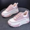 Inner height increase dad shoes women's new 2025 autumn round head lace-up casual shoes small muffin sports single shoes tide