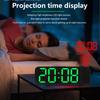 Projection Alarm Clock LED Digital Alarm Clock Large Number Display Desk Alarm Clock Temperature/Date Display for Heavy Sleepers