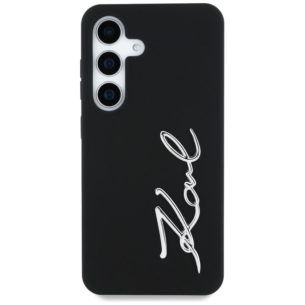Etui Do Samsung Galaxy S25 Karl Lagerfeld Metal Signature Logo Czarny