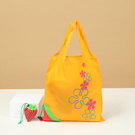 10L Organizer Bag with Handle Item Storage Lightweight Strawberry Folding Grocery Shopping Bag for Lady