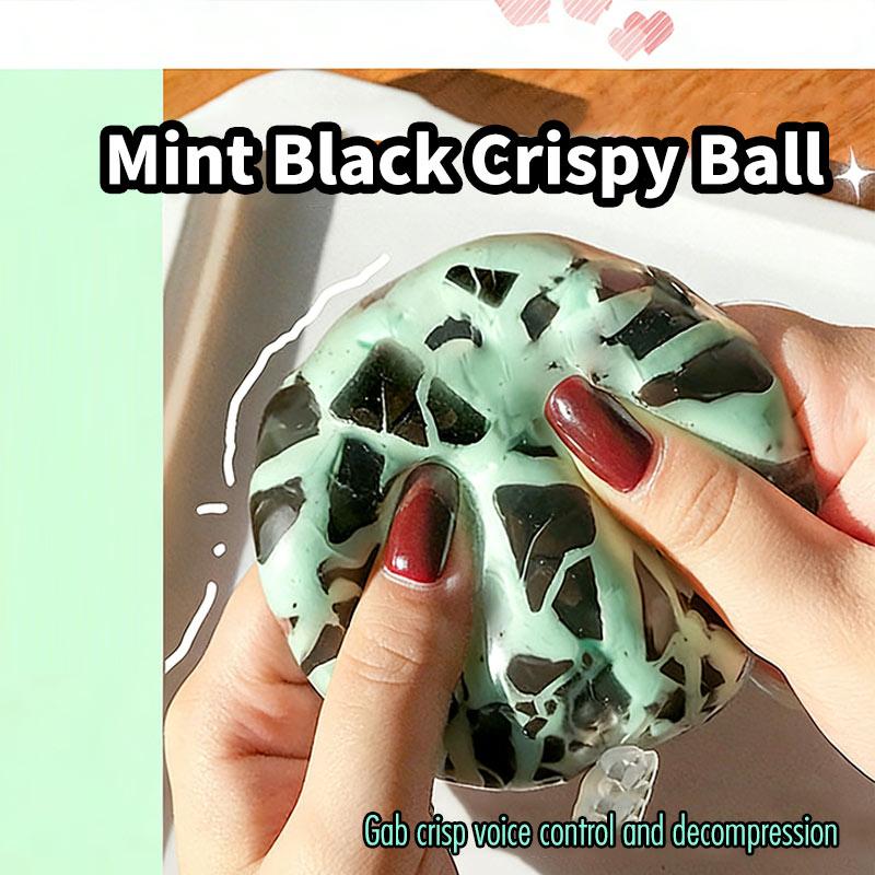 Mint Dark Chocolate Handmade Ball Anti Stress Squeeze Sensory Fidget Mint Black Crispy Ball Stress Relief Simulate Sensory