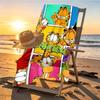 Garfield Print Beach Towel Design, Soft, Lightweight. for Home Bathroom, Spa, Pool, Yoga, Surfing, Camping, Gift for Family, Friend
