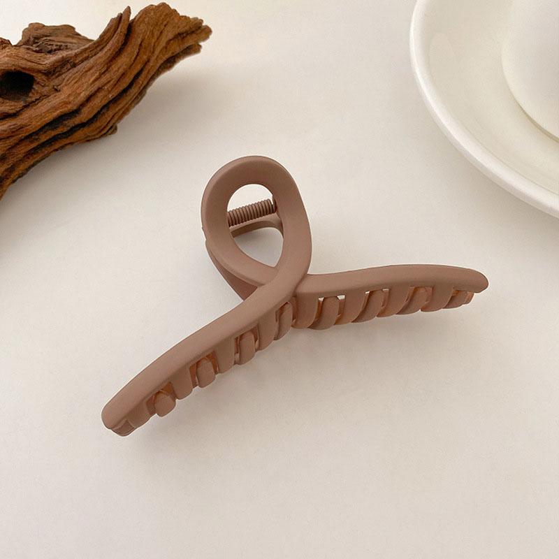 Kvinnlig Elegant Brun Beige Blomma Geometrisk Hårklo Dam Temperament Solid Hårklämma Tandad Hårnål Mode Håraccessoarer